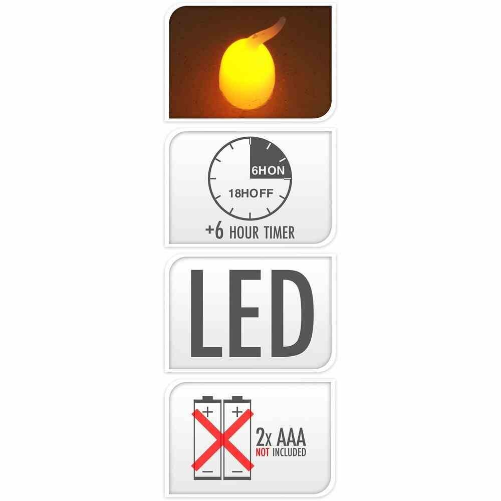 LED svece ar taimera funkciju 9x7 cm cena un informācija | Sveces un svečturi | 220.lv