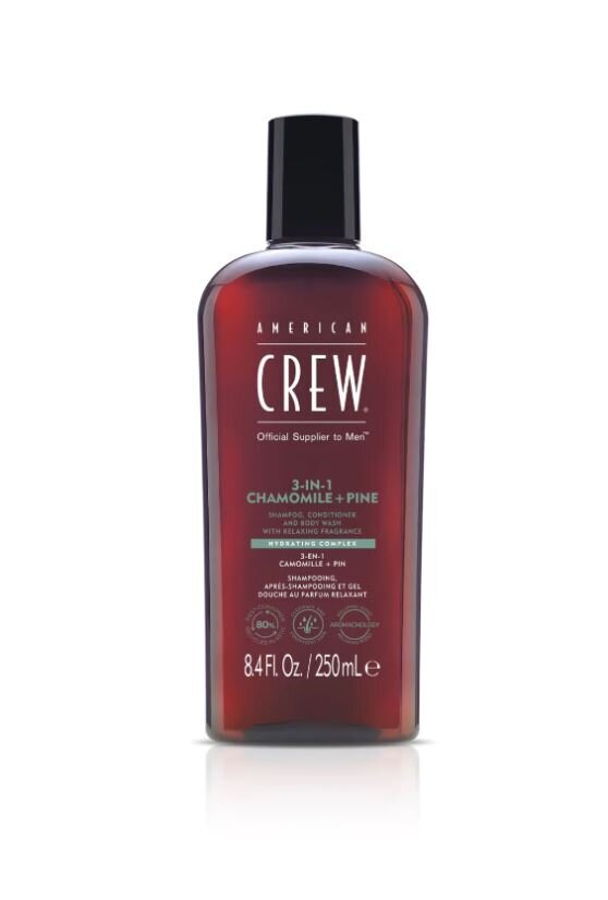 Šampūns 3in1 American Crew 3in1 Chamomile + Pine, 250 ml cena un informācija | Šampūni | 220.lv