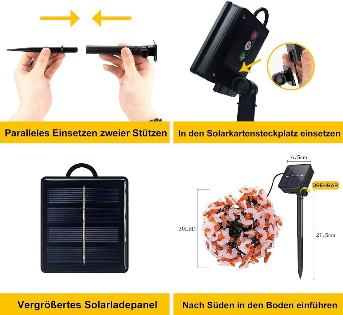 Ar saules enerģiju darbināma vītne Hxweiye cena un informācija | Āra apgaismojums | 220.lv