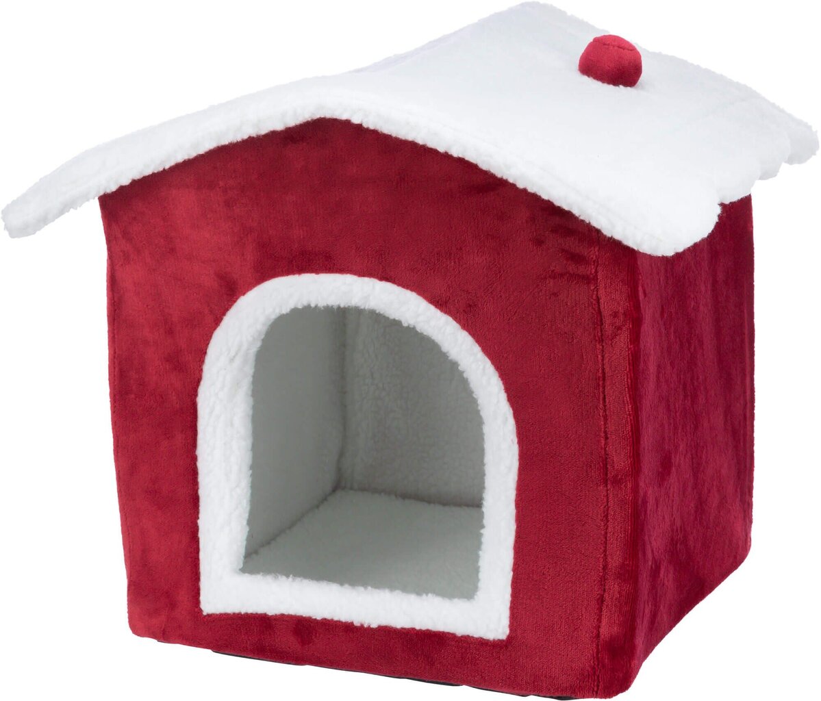 Ziemassvētku ala Nevio, kvadrātveida, 35 × 45 × 38 cm, balta/sarkana cena un informācija | Suņu gultas, spilveni, būdas | 220.lv