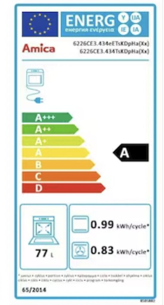 Amica 6226CE3.434TsKDpHa cena un informācija | Elektriskās plītis | 220.lv