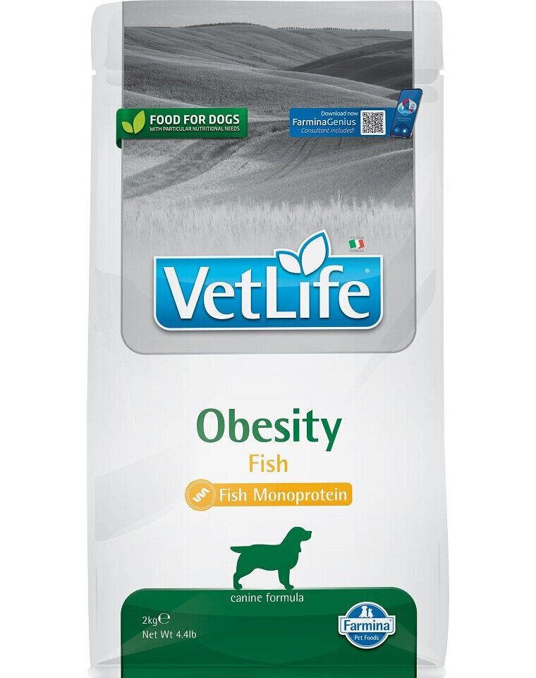 Farmina VetLife Obesity Fish visu šķirņu suņiem ar zivīm, 2 kg cena un informācija | Sausā barība suņiem | 220.lv