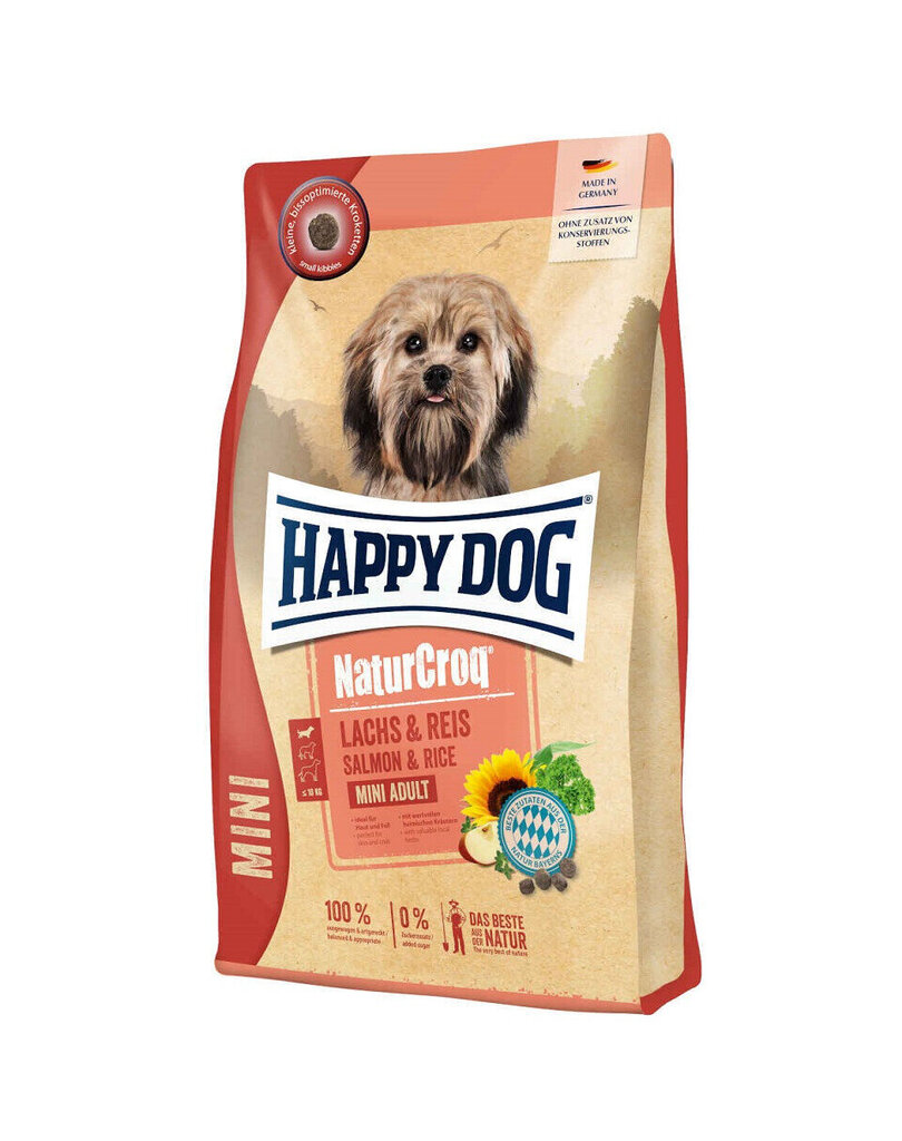 Happy Dog NaturCroq Mini mazu šķirņu suņiem, ar lasi un rīsiem, 4 kg cena un informācija | Sausā barība suņiem | 220.lv