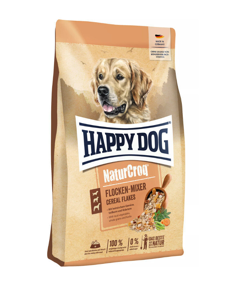 Happy Dog NaturCro Flocken mixer visu šķirņu suņiem, 10 kg cena un informācija | Sausā barība suņiem | 220.lv