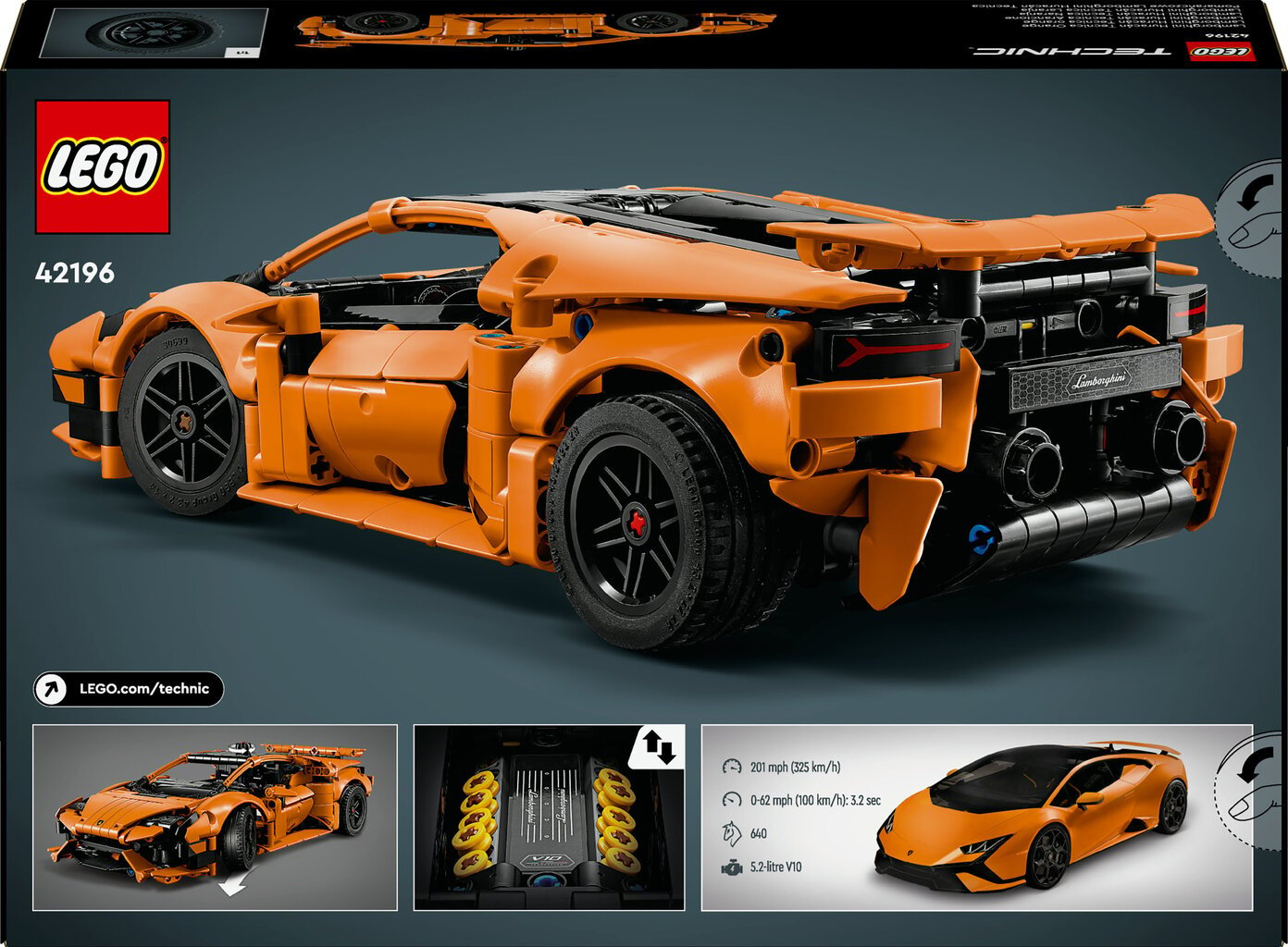 42196 LEGO® Technic Oranžais Lamborghini Huracán Tecnica cena un informācija | Konstruktori | 220.lv