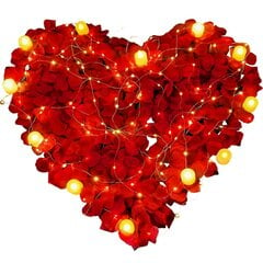 InnoGear искусственные лепестки роз 300 шт., + LED свечи 12 шт. цена и информация | цветочные соцветия 1 шт | 220.lv
