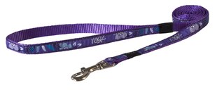 Поводок Rogz Fancy Dress Medium 16mm Scooter, узор Purple Forest цена и информация | Поводки для собак | 220.lv