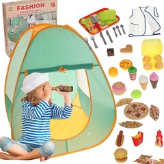 Bērnu telts ar piederumiem, zaļa, 75 x 75 x 89 cm cena un informācija | Bērnu rotaļu laukumi, mājiņas | 220.lv