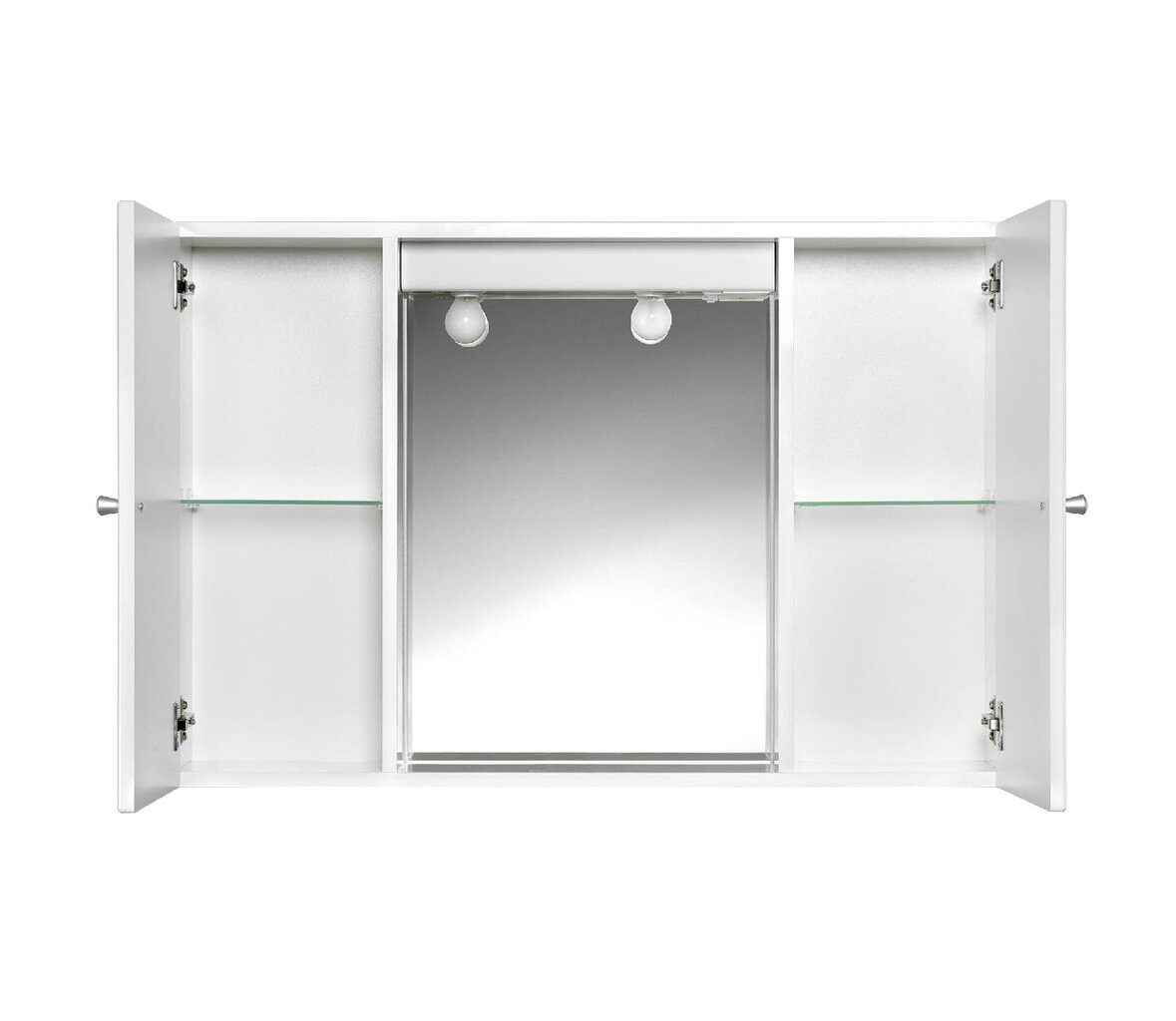 Skapis ar spoguli Oslo 90SP 90x58x16 cm, ar apgaismojumu цена и информация | Vannas istabas spoguļi | 220.lv