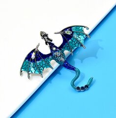 Piespraude sievietēm Cats Dragon Brooch Pinets cena un informācija | Piespraudes, brošas | 220.lv