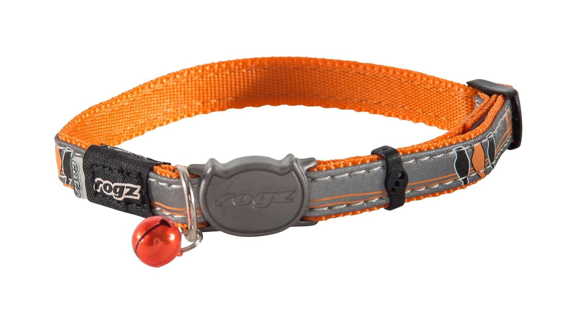 Kaķa kaklasiksna Rogz Nightcat Collar, oranža, 11 mm цена и информация | Pavadas, apkakles, siksnas kaķiem | 220.lv