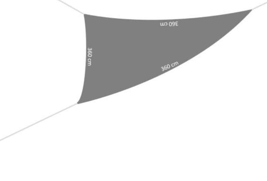 Trīsstūra bura no saules 3,6x3,6x3,6 m, pelēka cena un informācija | Saulessargi, markīzes un statīvi | 220.lv