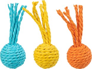 Игрушка для кошки Rattle ball, paper rope, ø 4 × 11 cm цена и информация | Игрушки для кошек | 220.lv