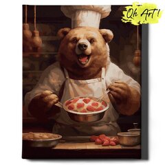 Glezna pēc cipariem Oh Art, Pavārs lācis, 40x50 cm cena un informācija | Gleznas pēc numuriem | 220.lv