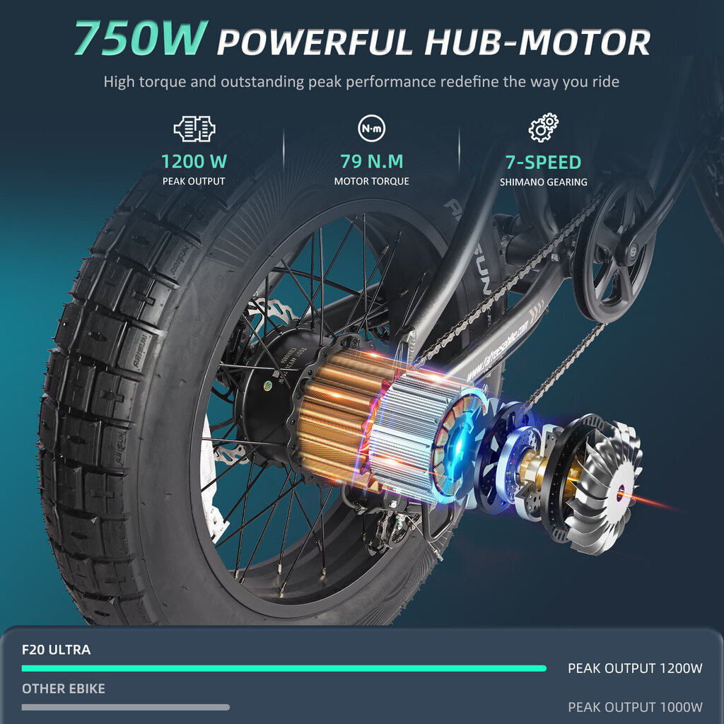 Elektriskais velosipēds FAFREES F20 Ultra, 20", zaļš, 750W, 25Ah LG cena un informācija | Elektrovelosipēdi | 220.lv