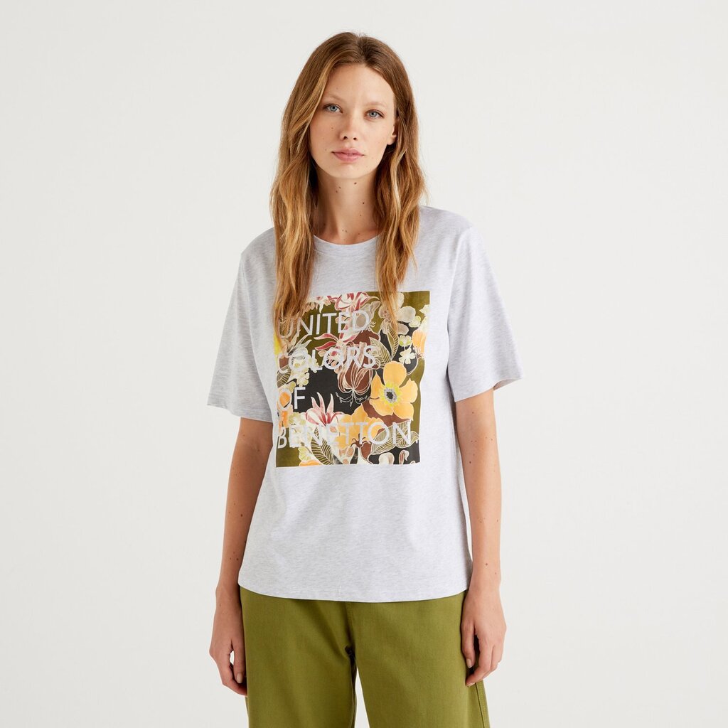 T-krekls sievietēm United Colors of Benetton, 3MI5D1026, balts cena un informācija | T-krekli sievietēm | 220.lv