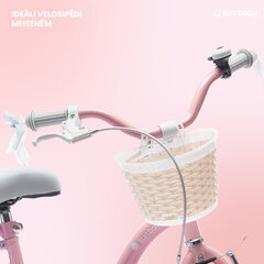 Velosipēds meitenēm Flower Bike 14", rozā cena un informācija | Velosipēdi | 220.lv