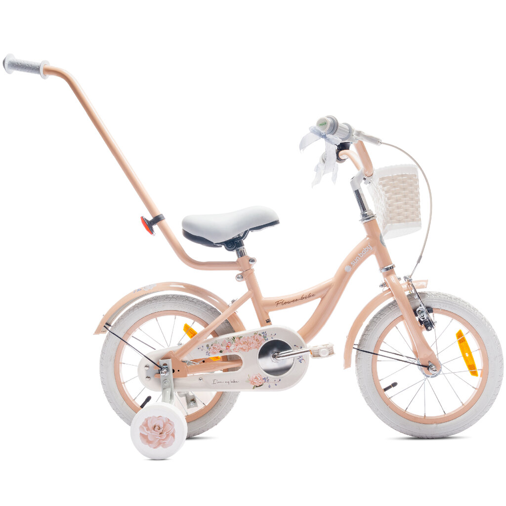 Velosipēds meitenēm Flower Bike 14", oranžs cena un informācija | Velosipēdi | 220.lv