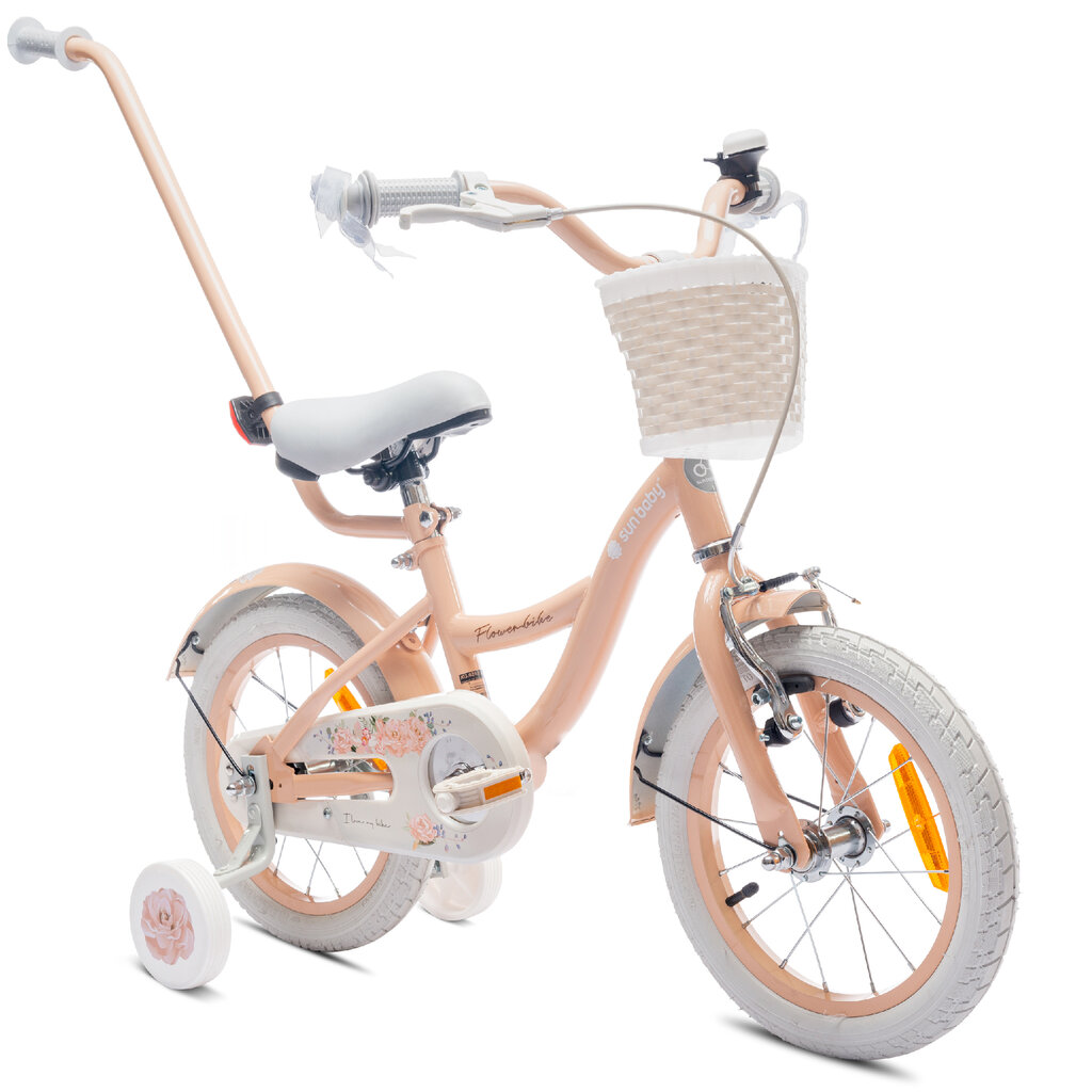 Velosipēds meitenēm Flower Bike 14", oranžs cena un informācija | Velosipēdi | 220.lv