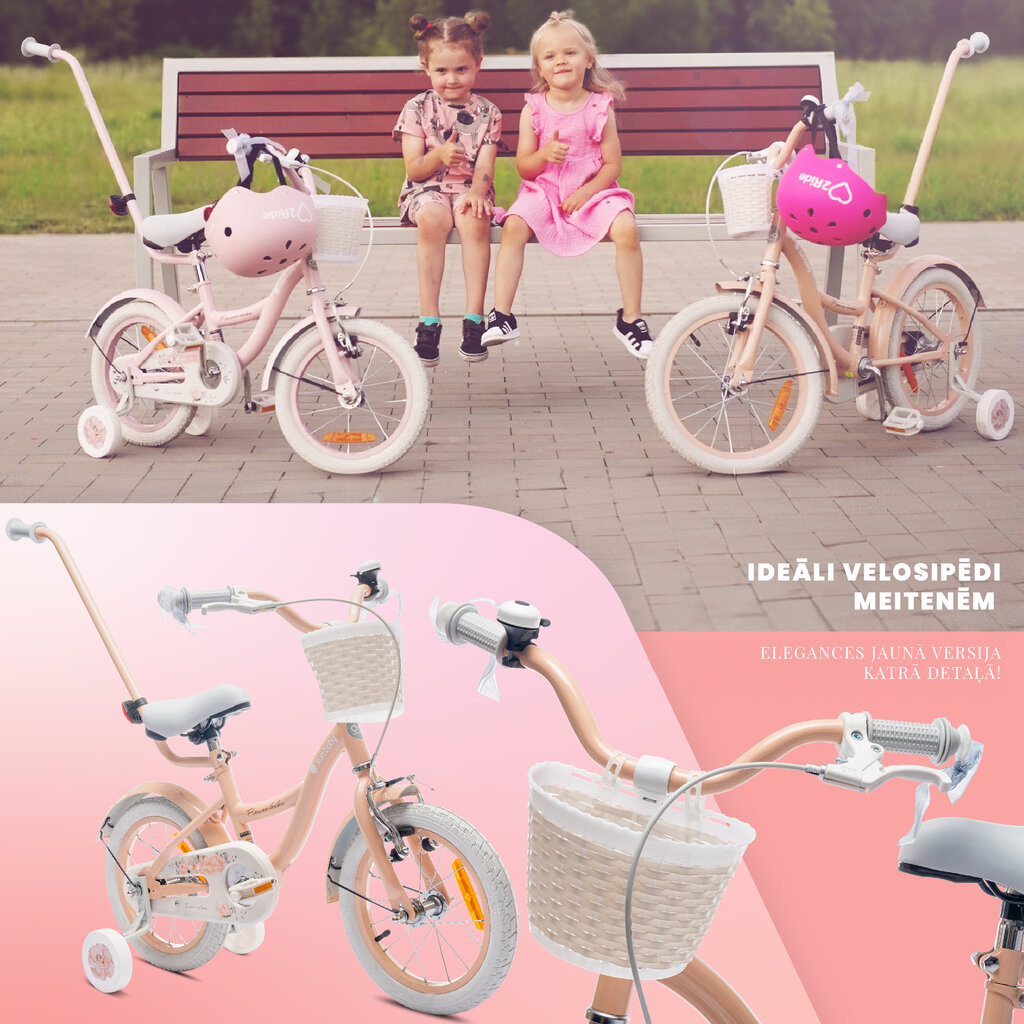 Velosipēds meitenēm Flower Bike 14", oranžs cena un informācija | Velosipēdi | 220.lv