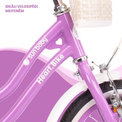 Velosipēds meitenēm Heart Bike 14", violets cena un informācija | Velosipēdi | 220.lv