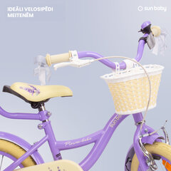 Velosipēds meitenēm Flower Bike 14", violets cena un informācija | Velosipēdi | 220.lv