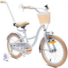 Велосипед для девочек 16 дюймов Pusher боковые колеса Цветочный велосипед ребенок синий цена и информация | Балансировочные велосипеды | 220.lv