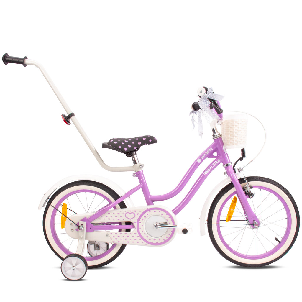 Velosipēds meitenēm Heart Bike 16", violets cena un informācija | Velosipēdi | 220.lv