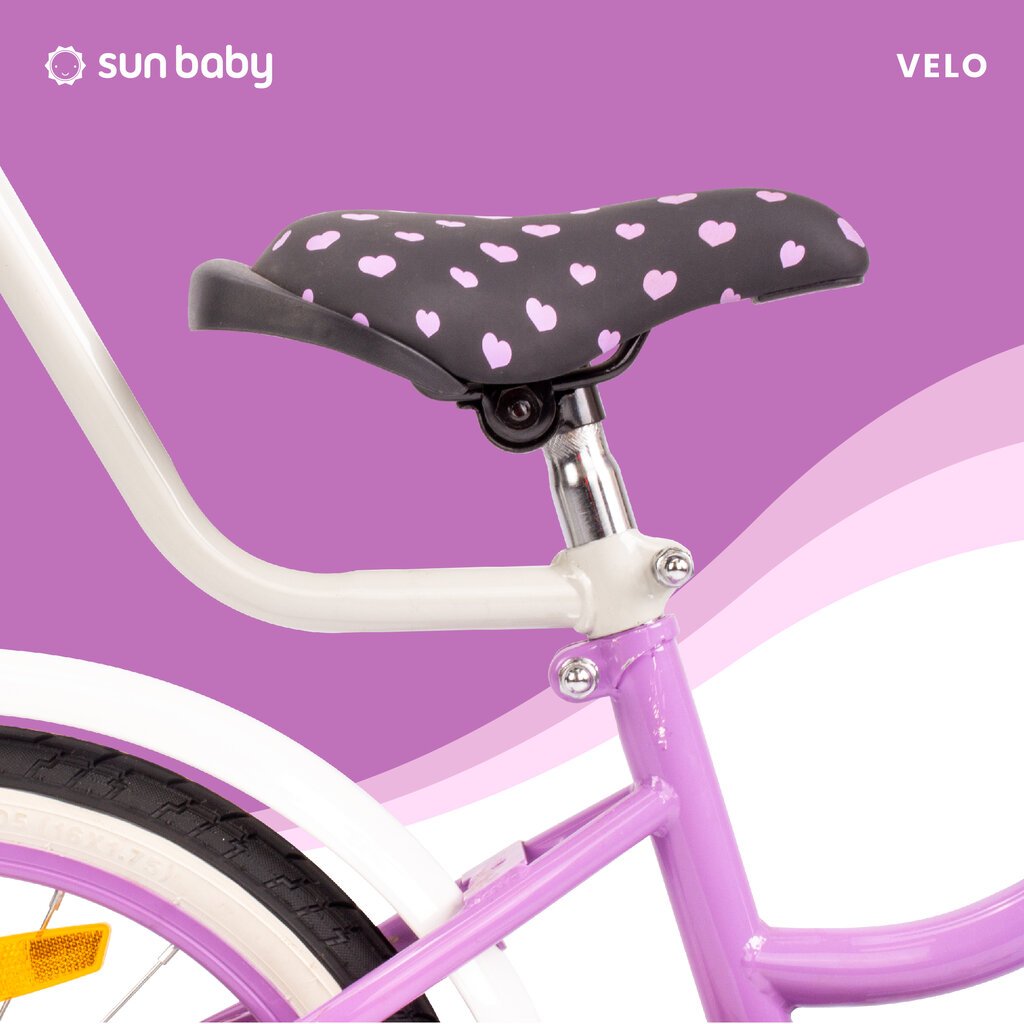 Velosipēds meitenēm Heart Bike 16", violets cena un informācija | Velosipēdi | 220.lv