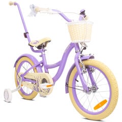 Велосипед для девочки 16 дюймов Push колеса боковые колеса Цветочный велосипед лаванда цена и информация | Балансировочные велосипеды | 220.lv