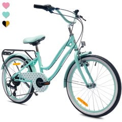 Велосипед для девочек 20 дюймов с 6-скоростной кассетой Shimano Tourney и медным рулем Revoshift Heart Bike цена и информация | Велосипеды | 220.lv