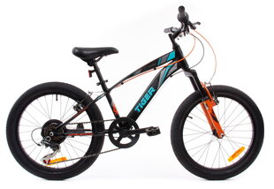 Rower 20 cali dla chłopca Tiger Bike Shimano RevoShift 6 biegowy czarno pomarańczowy цена и информация | Велосипеды | 220.lv
