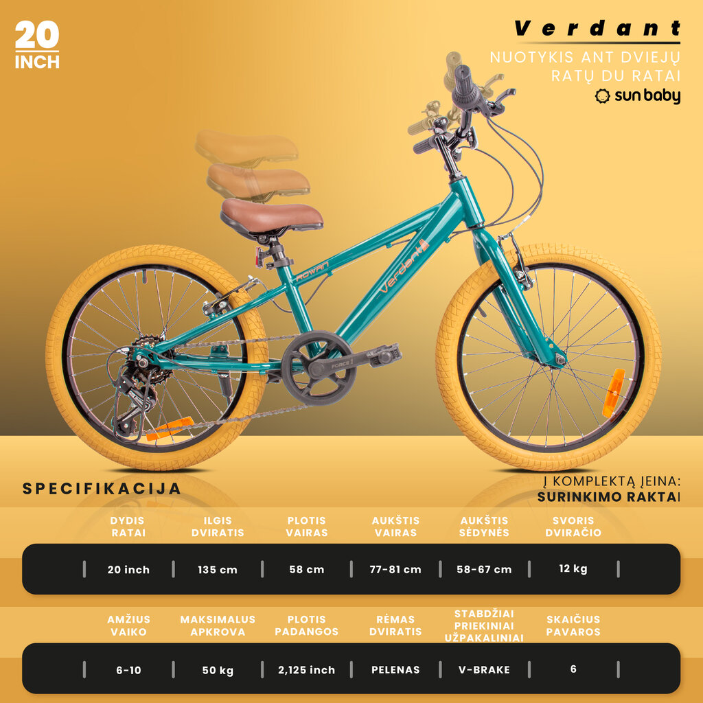 Velosipēds zēniem MTB Shimano 20", zaļš cena un informācija | Velosipēdi | 220.lv