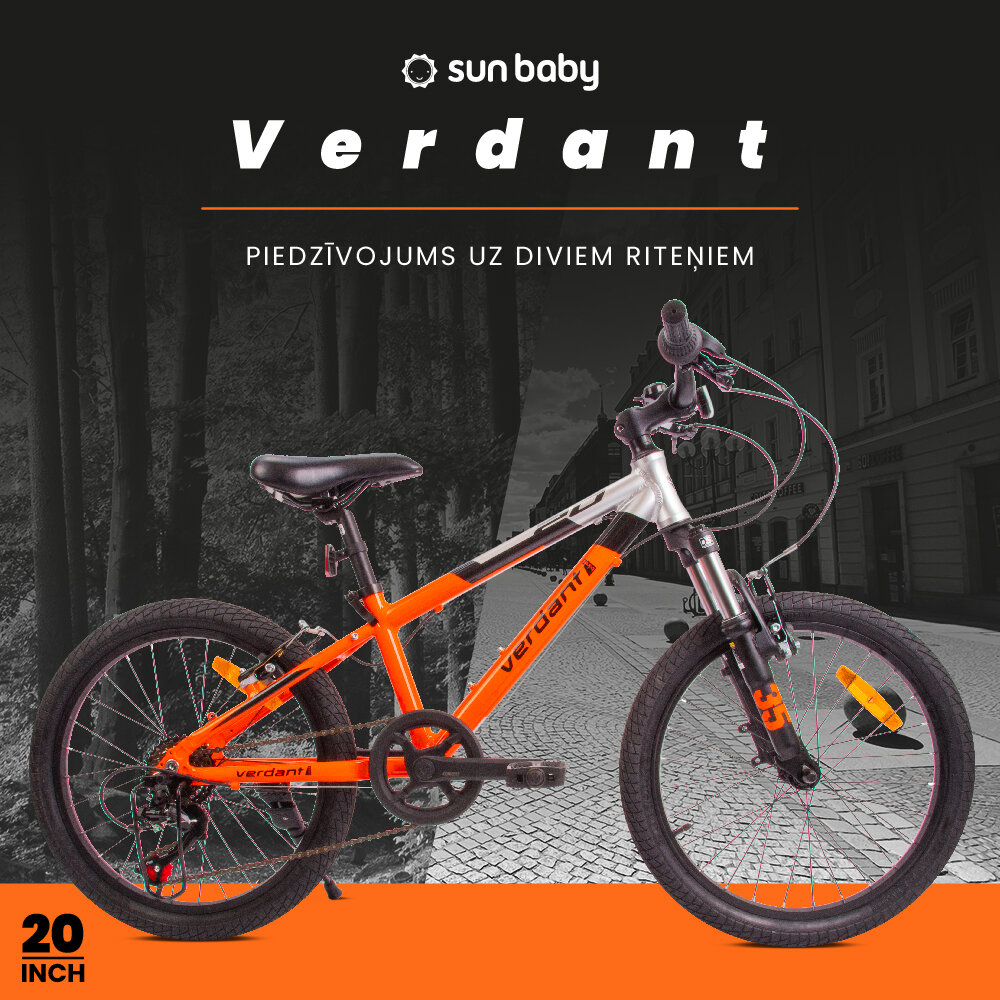 Velosipēds zēniem MTB Shimano 20", oranžs cena un informācija | Velosipēdi | 220.lv