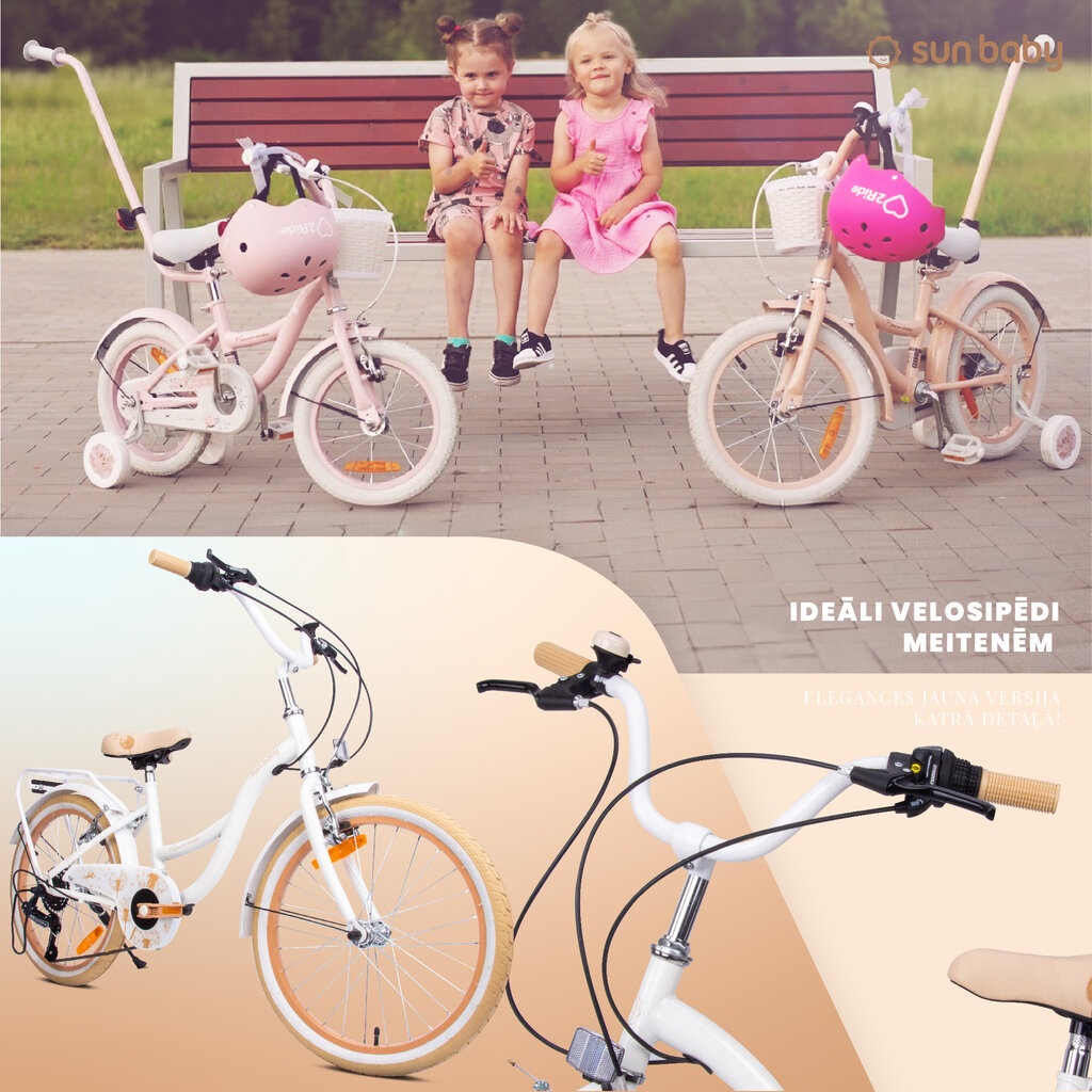 Velosipēds meitenēm Flower Bike 20", balts cena un informācija | Velosipēdi | 220.lv