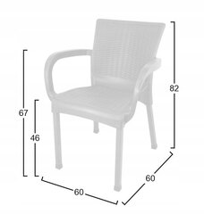 Dārza krēsls 60x60x82 cm, smilškrāsas cena un informācija | Dārza krēsli | 220.lv