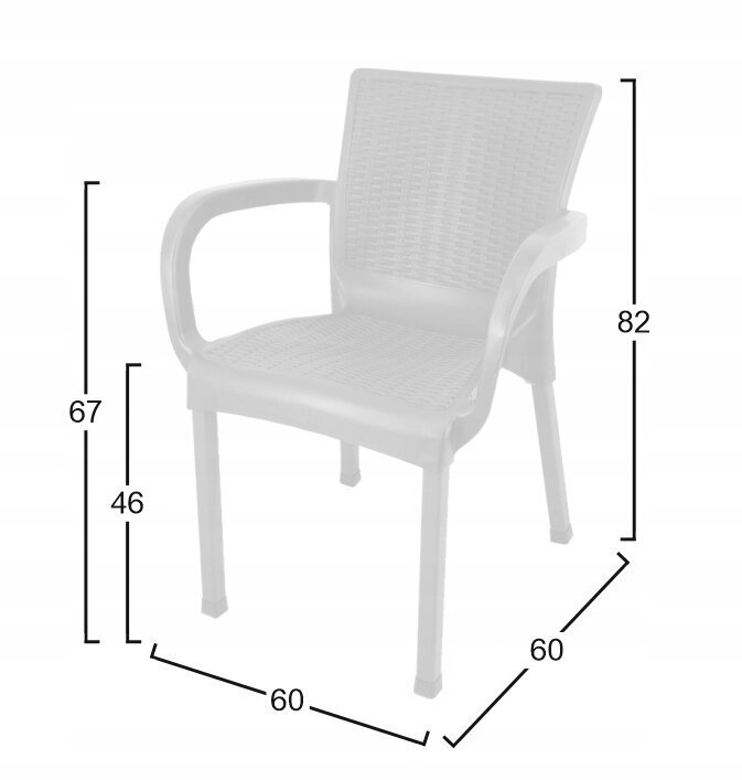 Dārza krēsls 60x60x82 cm, smilškrāsas cena un informācija | Dārza krēsli | 220.lv