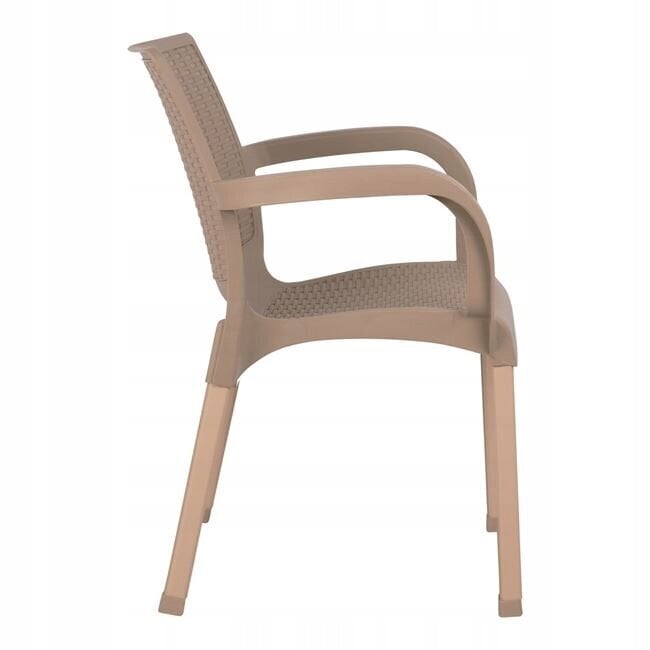 Dārza krēsls 60x60x82 cm, smilškrāsas cena un informācija | Dārza krēsli | 220.lv