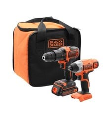 Комбинированный комплект BLACK+DECKER 18V ОТВЕРТКА + ОТВЕРТКА 1x1.5Ah + СУМКА цена и информация | Механические инструменты | 220.lv