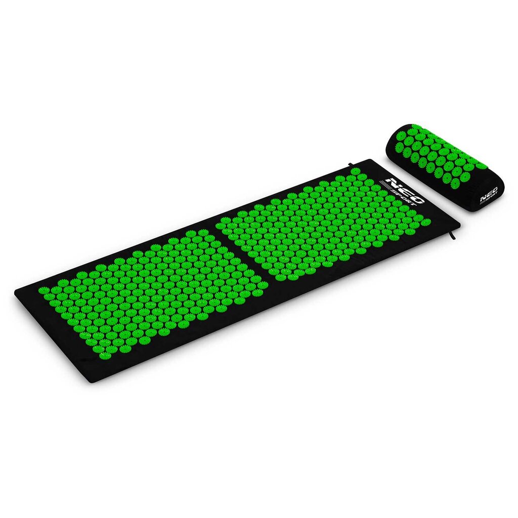 Masāžas akupresūras paklājiņš Neo Sport, 42x25,5x14,5cm, zaļš цена и информация | Vingrošanas paklāji | 220.lv