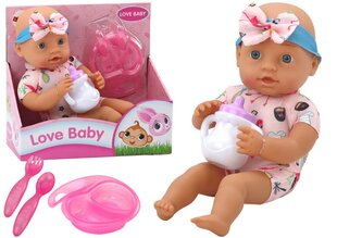 Bērnu lelle ar aksesuāriem un rozā apģērbu Lean Toys cena un informācija | Rotaļlietas meitenēm | 220.lv