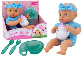 Bērnu lelle ar aksesuāriem un zilu apģērbu Lean Toys цена и информация | Игрушки для девочек | 220.lv