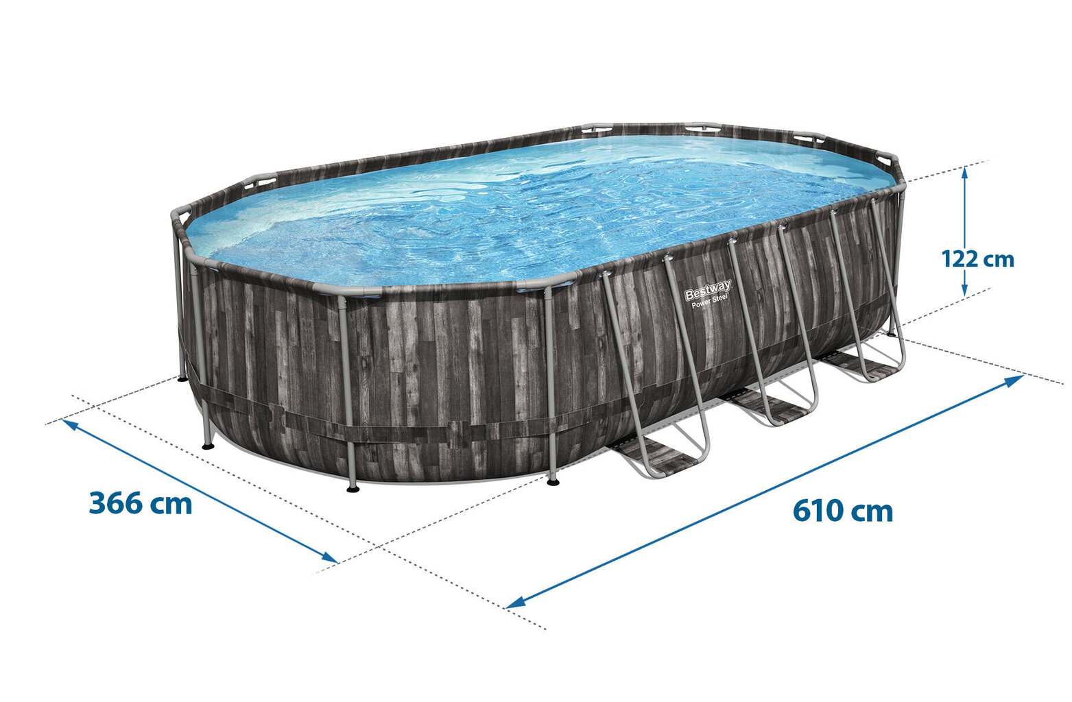 Karkasa baseins Bestway, 610 x 366 x 122 cm цена и информация | Baseini | 220.lv