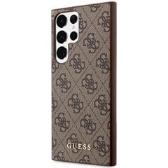 Guess GUHCS23LG4GFBR S23 Ultra S918 brązowy|brown hard case 4G Metal Gold Logo цена и информация | Чехлы для телефонов | 220.lv