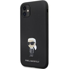 Karl Lagerfeld KLHCN61SMHKNPK iPhone 11 | Xr 6.1" czarny|black Silicone Ikonik Metal Pin цена и информация | Чехлы для телефонов | 220.lv