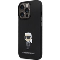 Karl Lagerfeld KLHCP13LSMHKNPK iPhone 13 Pro | 13 6.1" czarny|black Silicone Ikonik Metal Pin цена и информация | Чехлы для телефонов | 220.lv