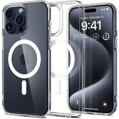 Spigen Ultra Hybrid Mag case with MagSafe for iPhone 15 Pro Max - natural titanium (Zero One pattern) цена и информация | Чехлы для телефонов | 220.lv