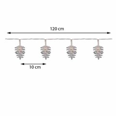 Ziemassvētku virtene Pinecone, 10 LED, 1,2 m cena un informācija | Ziemassvētku lampiņas, LED virtenes | 220.lv