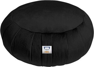 Sensory Owl Zafu подушка для йоги - подушка для медитации - круглая - 100% хлопок - гречиха - Сделано в ЕС Высота 18 см - Диаметр 35 см - Синий цена и информация | Декоративные подушки и наволочки | 220.lv