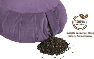 Sensory Owl Zafu подушка для йоги - подушка для медитации - круглая - 100% хлопок - гречиха - Сделано в ЕС Высота 18 см - Диаметр 35 см - Синий цена и информация | Декоративные подушки и наволочки | 220.lv